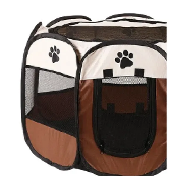 Portable Pop-Up Playpen, brown - Petlland private label sourcing