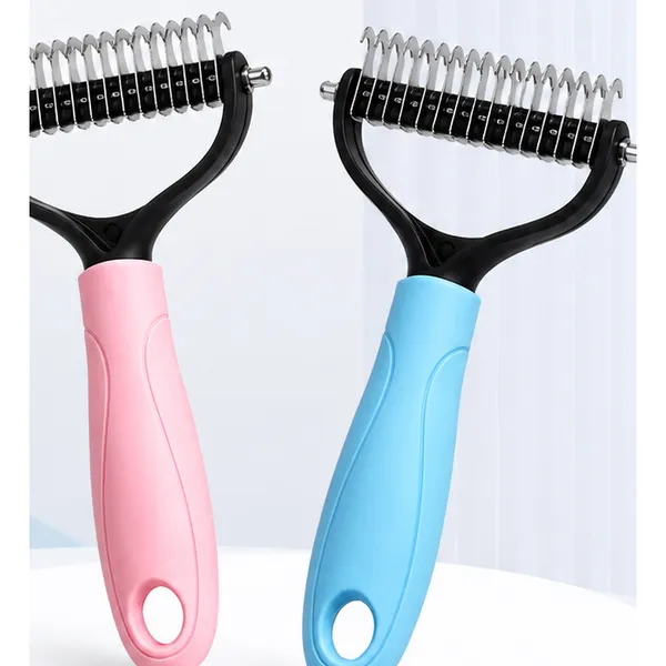 Professional Dematting Knife, blue and pink pair - Petlland private label sourcing