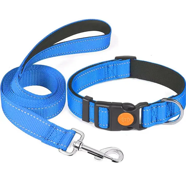 Reflective Collar & Leash Set, blue - Petlland private label sourcing