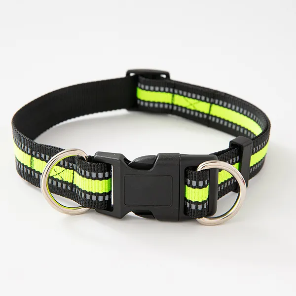 Reflective Nylon Adjustable Collar, green - Petlland private label sourcing