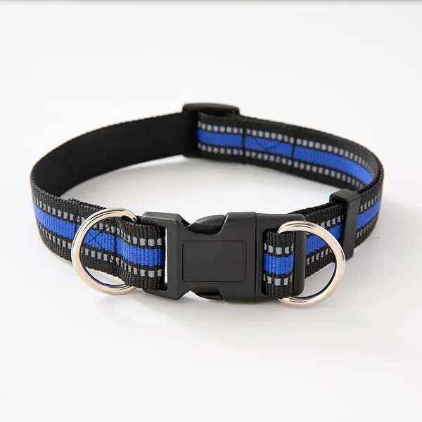 Reflective Nylon Adjustable Collar, blue - Petlland private label sourcing