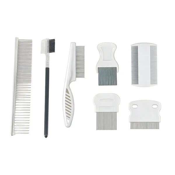 Rounded-Tip Flea Comb, white set - Petlland private label sourcing