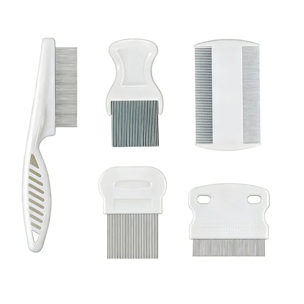 Rounded-Tip Flea Comb, white comb set - Petlland private label sourcing