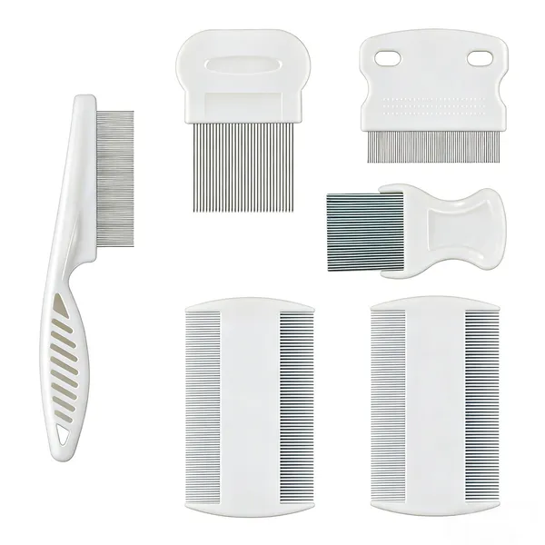 Rounded-Tip Flea Comb, white comb detail - Petlland private label sourcing