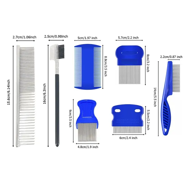 Rounded-Tip Flea Comb, dimensions - Petlland private label sourcing