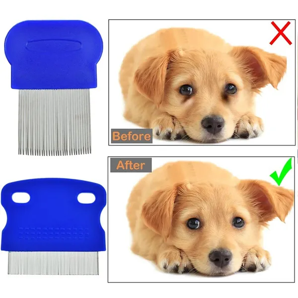 Rounded-Tip Flea Comb, before and after - Petlland private label sourcing