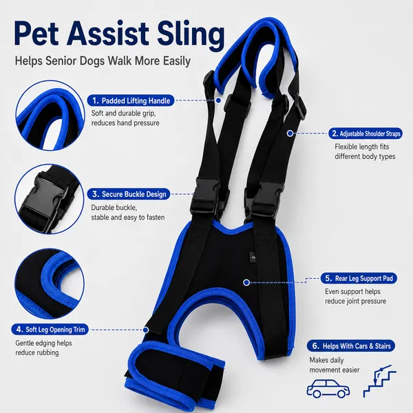 Senior Dog Rear-Leg Lift Support Harness, feature overview - Petlland private label sourcing