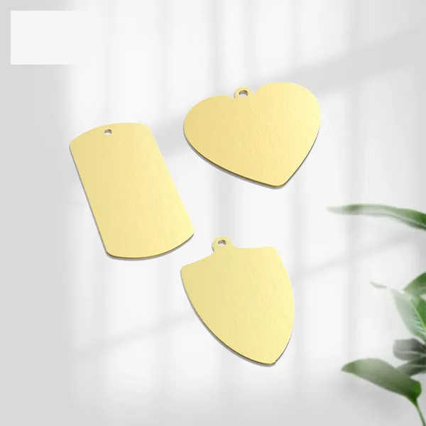 Solid Brass Blank Tag, shape options - Petlland private label sourcing