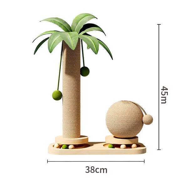 Space-Saving Wooden Cat Tree, dimensions - Petlland private label sourcing