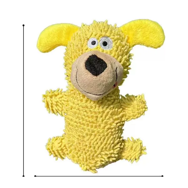 Squeaky Mop-Style Plush Toy, yellow variant - Petlland private label sourcing