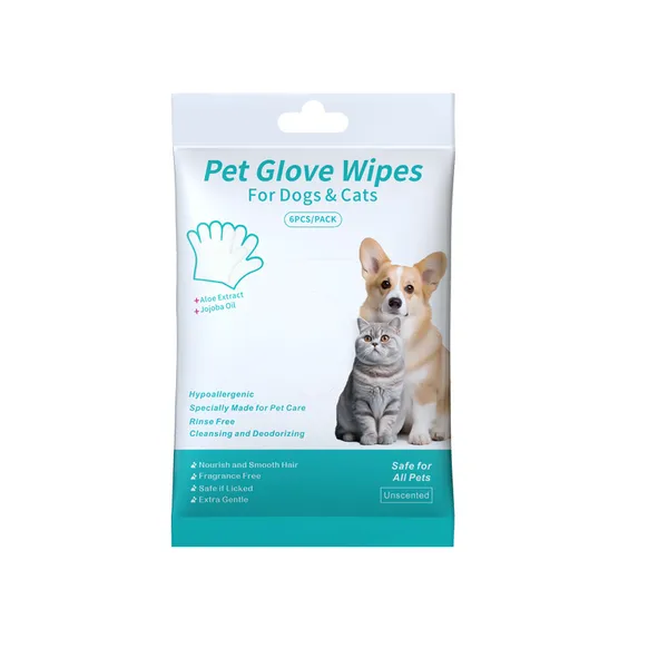 Non-woven glove with rinse-free foam Waterless Foam & Dry Bath Glove - Petlland private label sourcing